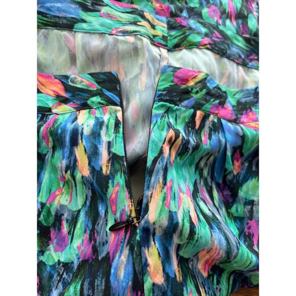 Hinge Womens 6 Peacock Feathers Print Feminine/Artistic Skirt - Picture 7 of 9